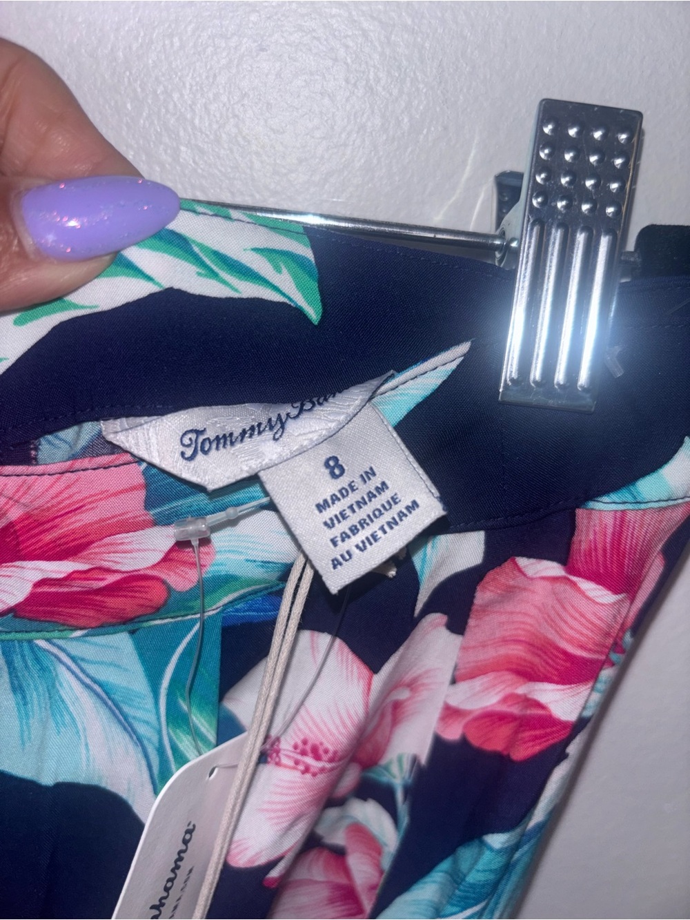 Tommy Bahama Tropical Floral Maxi Skirt – Navy Blue Pink Hibiscus – Women’s - Picture 7 of 7